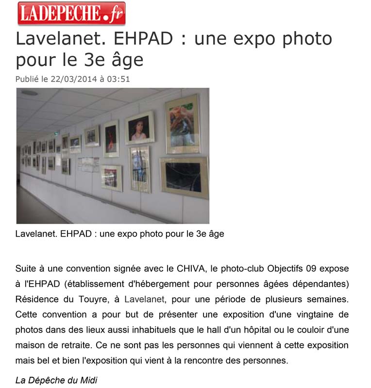 EHPAD : une expo pour le 3ème age